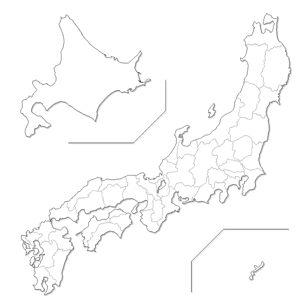 Craftmap 縮小日本地図 白地図