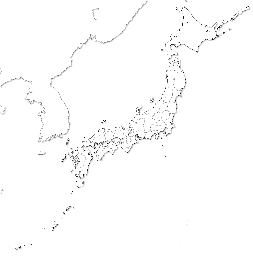 日本全図 （白地図）