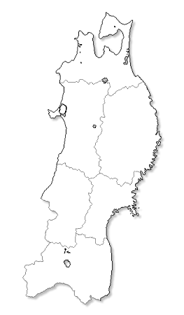 Craftmap 東北地方の地図素材 白地図