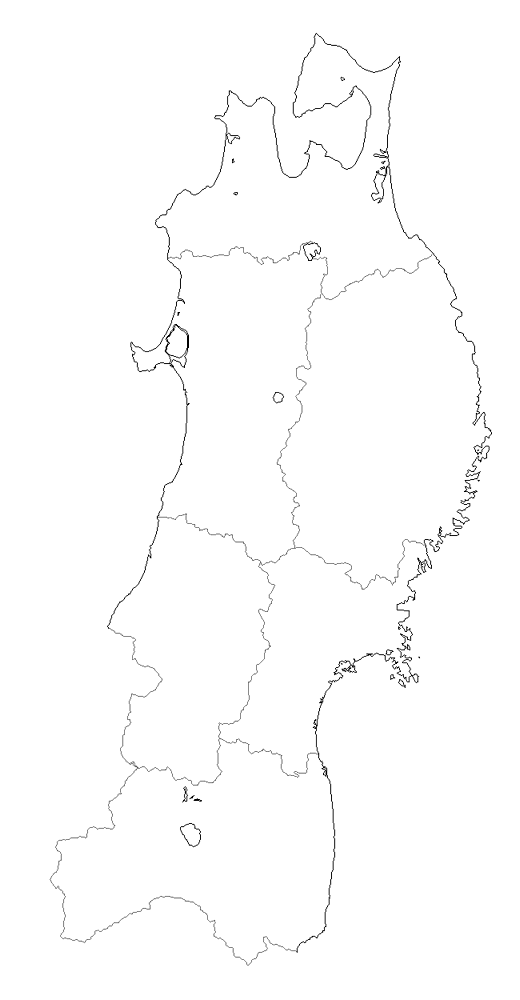 Craftmap 東北地方の地図素材 白地図
