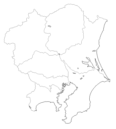 Craftmap 関東地方の地図素材 白地図
