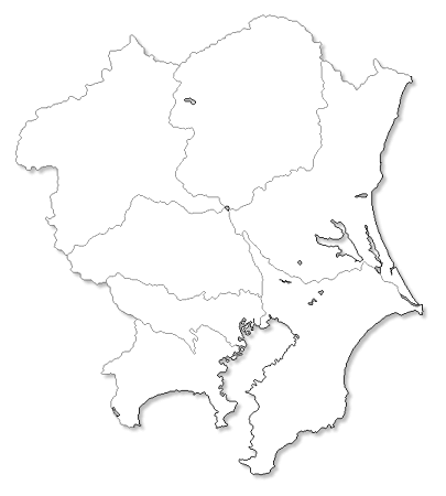 Craftmap 関東地方の地図素材 白地図