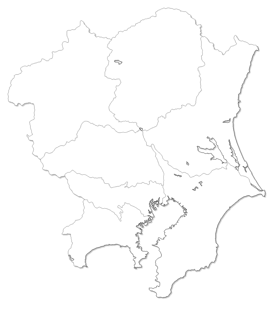 Craftmap 関東地方の地図素材 白地図