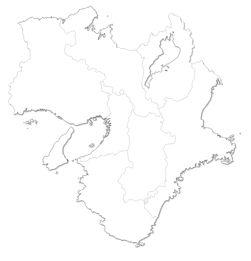 Craftmap 近畿地方の地図素材 白地図