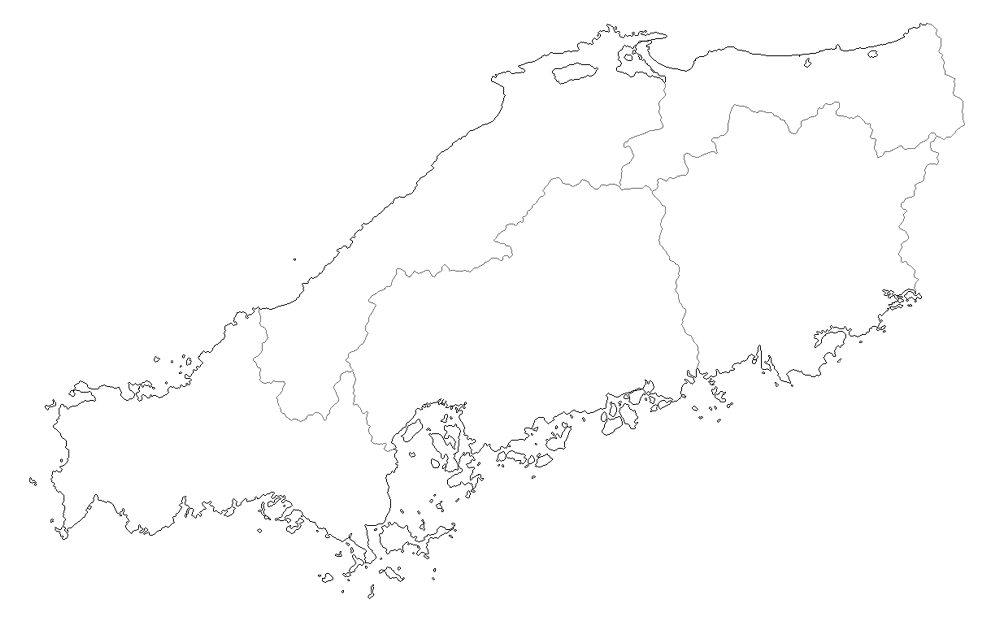 Craftmap 中国地方の地図素材 白地図