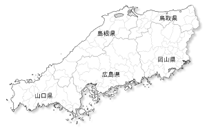 Craftmap 中国地方の地図素材 白地図 市境県名入