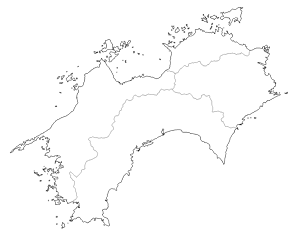 Craftmap 四国地方の地図素材 白地図