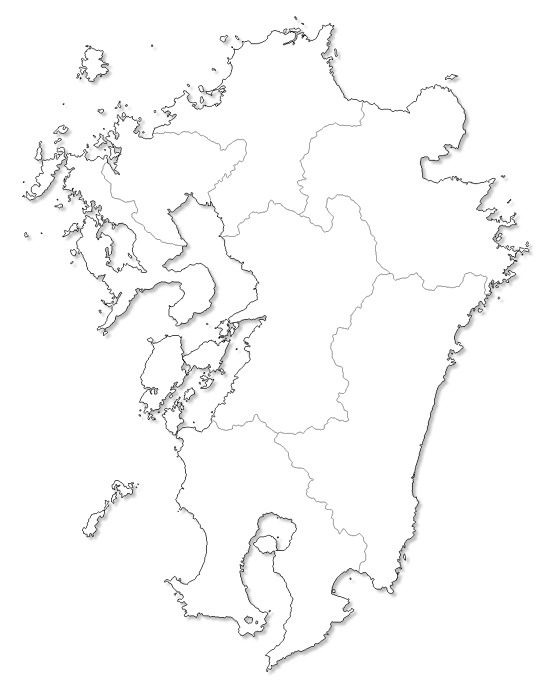 Craftmap 九州地方の地図素材 白地図