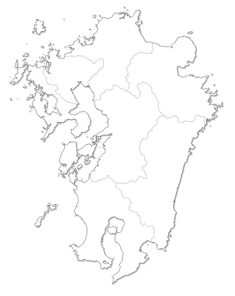 Craftmap 九州地方の地図素材 白地図