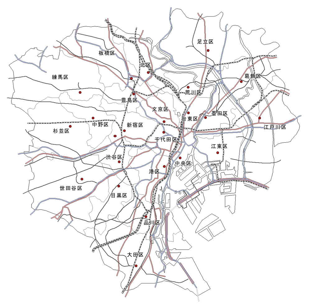 東京 23 区 の 地図