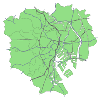 東京23区の地図素材 (単色 + 交通網①)