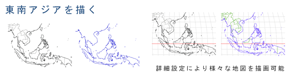 東南アジアの白地図を描く